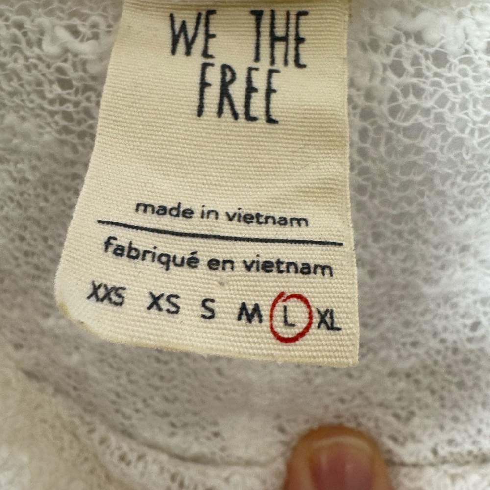 We The Free Womens Island Girl Sweater White‎ L Oversized Boho Festival Beachy - Picture 3 of 16